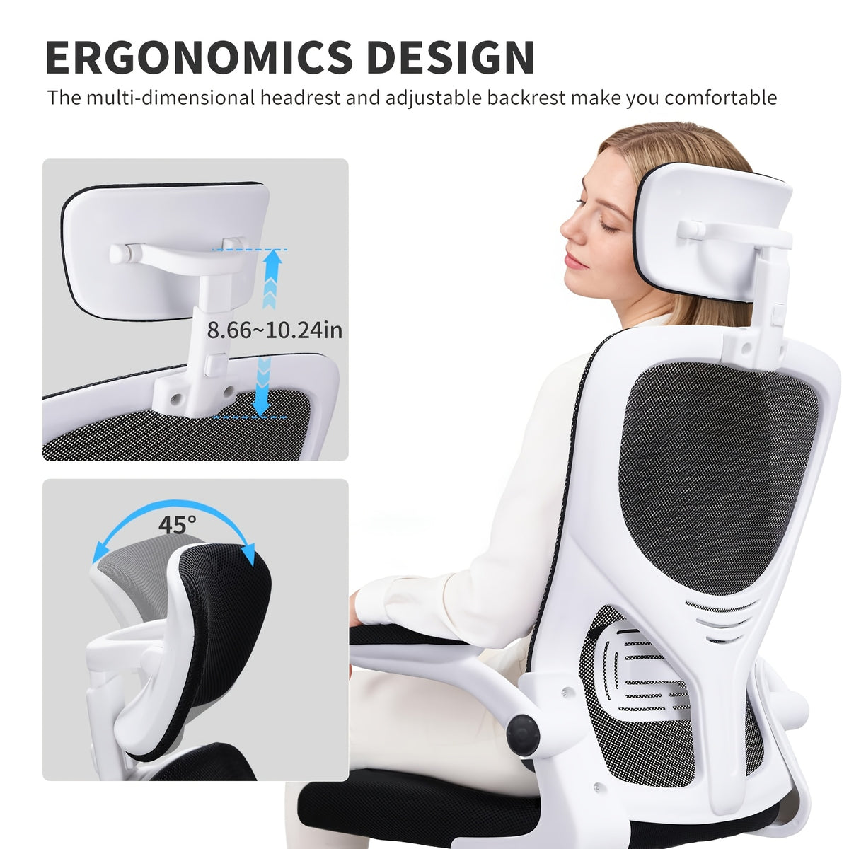 Adjustable multi-position headrest detail